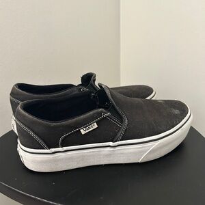 Vans platform sneaker slide on black